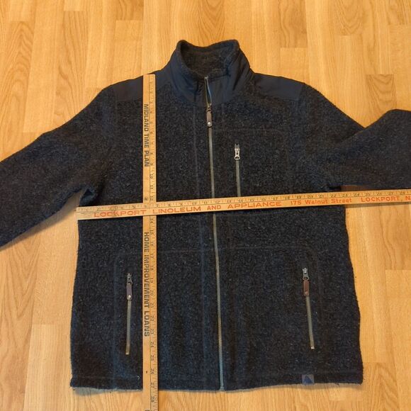 LL Bean Guidepoint Wool Fleece Jacket Mens Large Gray Full Zip - Picture 2 of 7